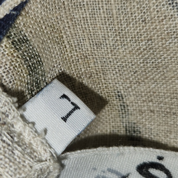 City Clothing Co Women Size L Linen Tropical Print Short Sleeve Button Down Top - Picture 13 of 13